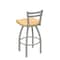 Holland Bar Stool Co 30" Low Back Swivel Bar Stool, Nickel Finish, Nat Oak Seat 41130ANNatOak - alternate 4